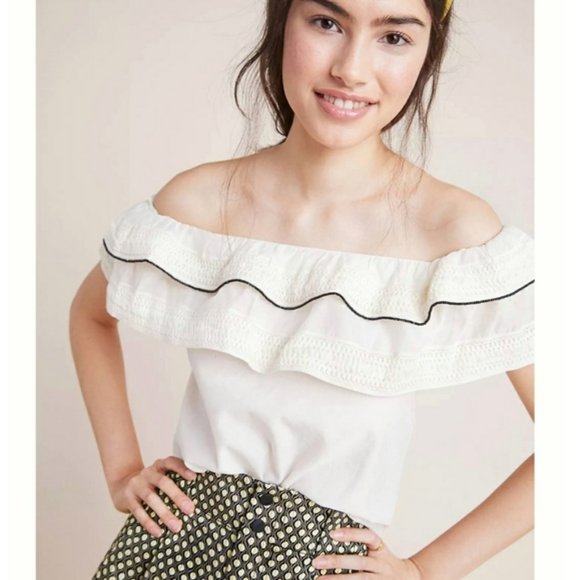 Anthropologie Tops - Anthropologie amit Aggarwal Blouse Ivory NWT